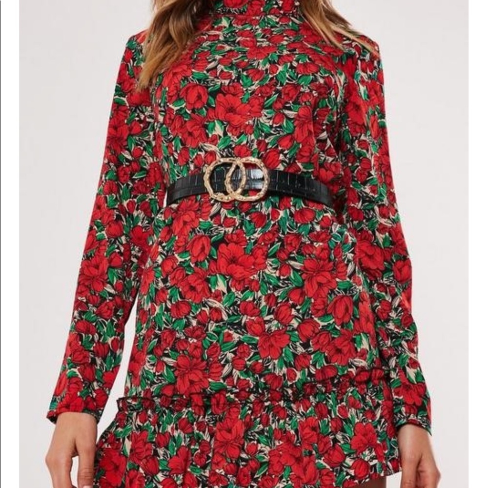 TALL high neck drop waist smock dress